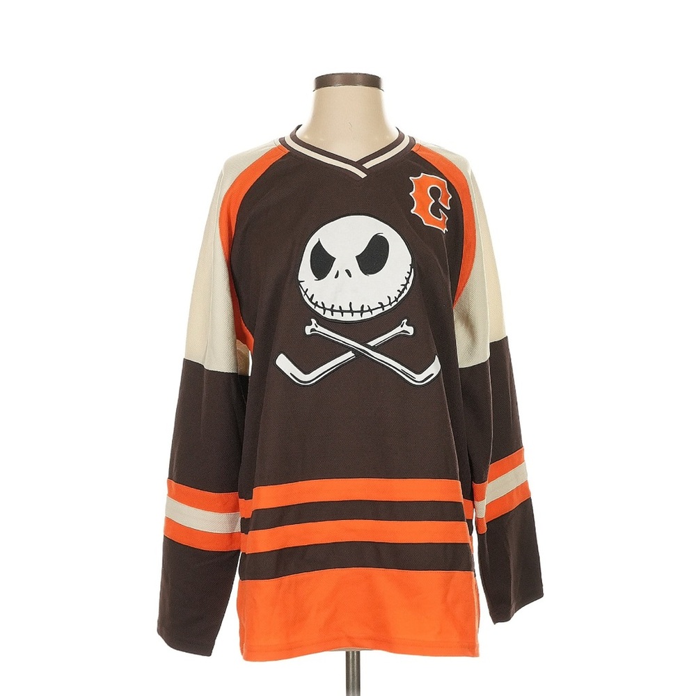 Disney Jack Skellington Nightmare Before Christmas Skull Hockey Jersey